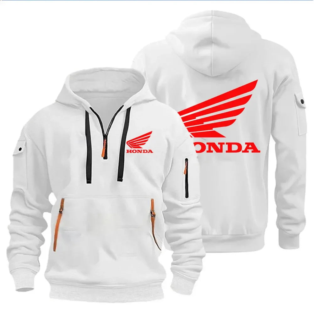 Felpa Uomo con Cappuccio Honda Wings – Pullover Moto Autunno Inverno