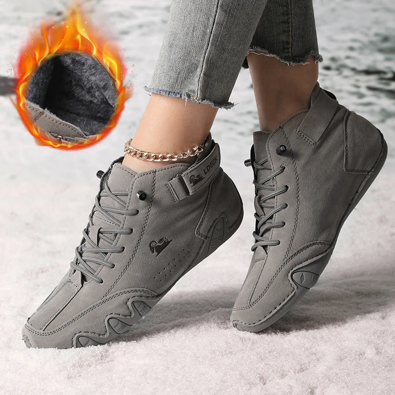 Women's High Top Sneakers Outdoor Casual Walking Boots for Autumn Free Shipping Ankle Boots Fashion Anti Slip Hiking Shoes Woman