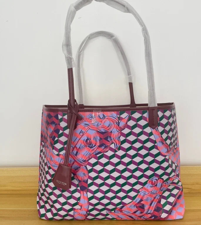 Borsa Tote Luxury Retrò con Stampa Animalier - Grande Capacità Multifunzione