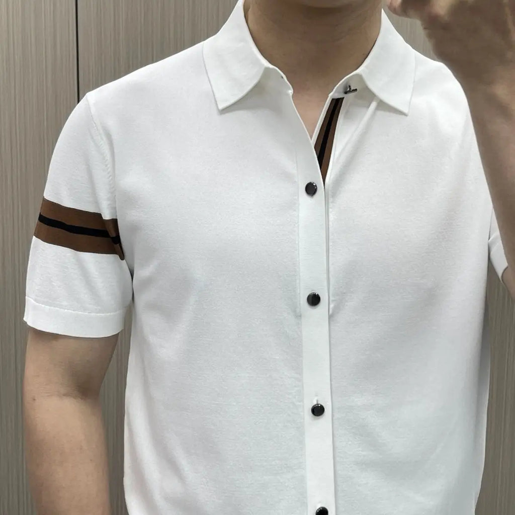 Camicia Uomo Slim Fit Business Casual – Manica Corta Elegante
