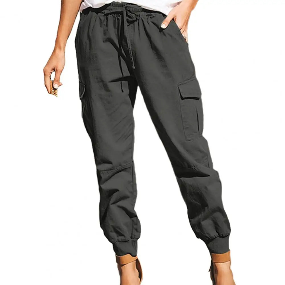 Pantaloni Cargo Donna Vita Alta Tasche Multiple Loose Fit Streetwear Casual Joggers Estate