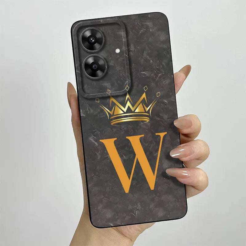For OPPO Realme Note 60 Case Realme Note60 Phone Case Fashion Crown Letters Camera Lens Protection Anti Drop Silicone Soft Cover