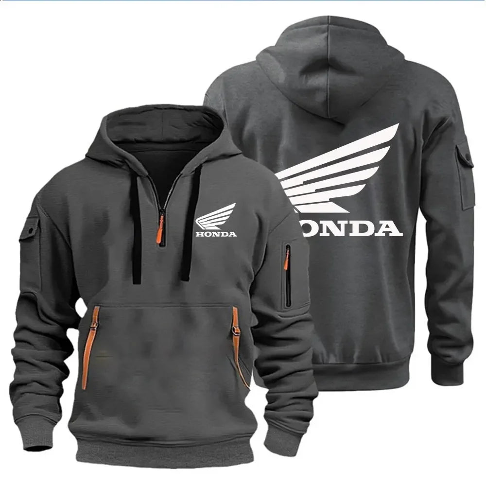 Felpa Uomo con Cappuccio Honda Wings – Pullover Moto Autunno Inverno