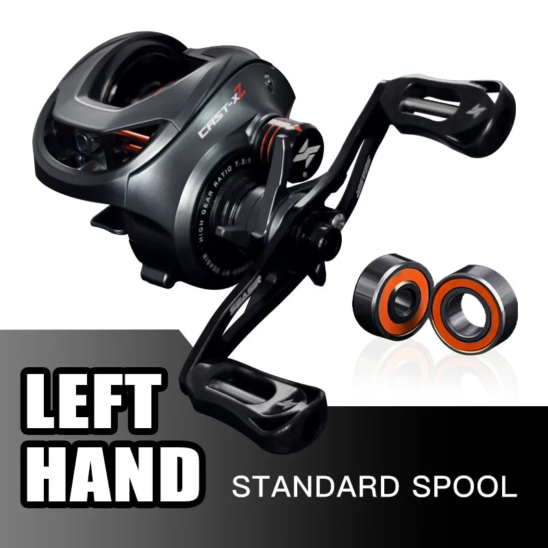 SEASIR Cast-X2 Baitcasting Reel 7.3:1 High Speed Gear Ratio Drag 8.5KG Aluminum Carbon Grip Metal Handle BFS Micro Fishing Reels