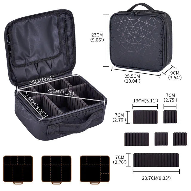 Beauty Case Professionale Impermeabile - Organizer Trucco da Viaggio con Scomparti