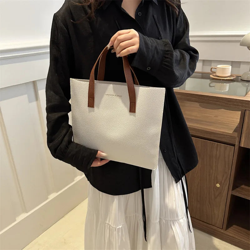 Borsa Tote Donna Retro - Shopper in Pelle PU Grande Capacità