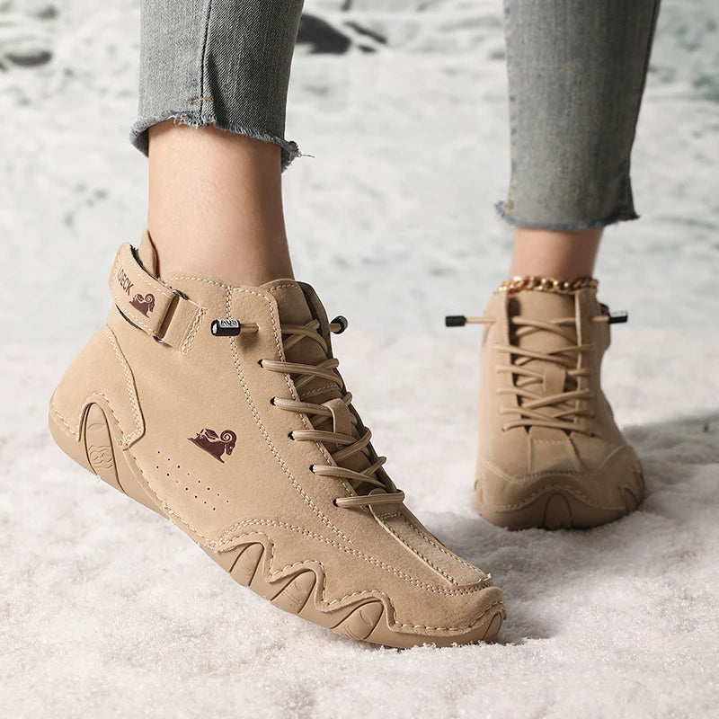 Women's High Top Sneakers Outdoor Casual Walking Boots for Autumn Free Shipping Ankle Boots Fashion Anti Slip Hiking Shoes Woman