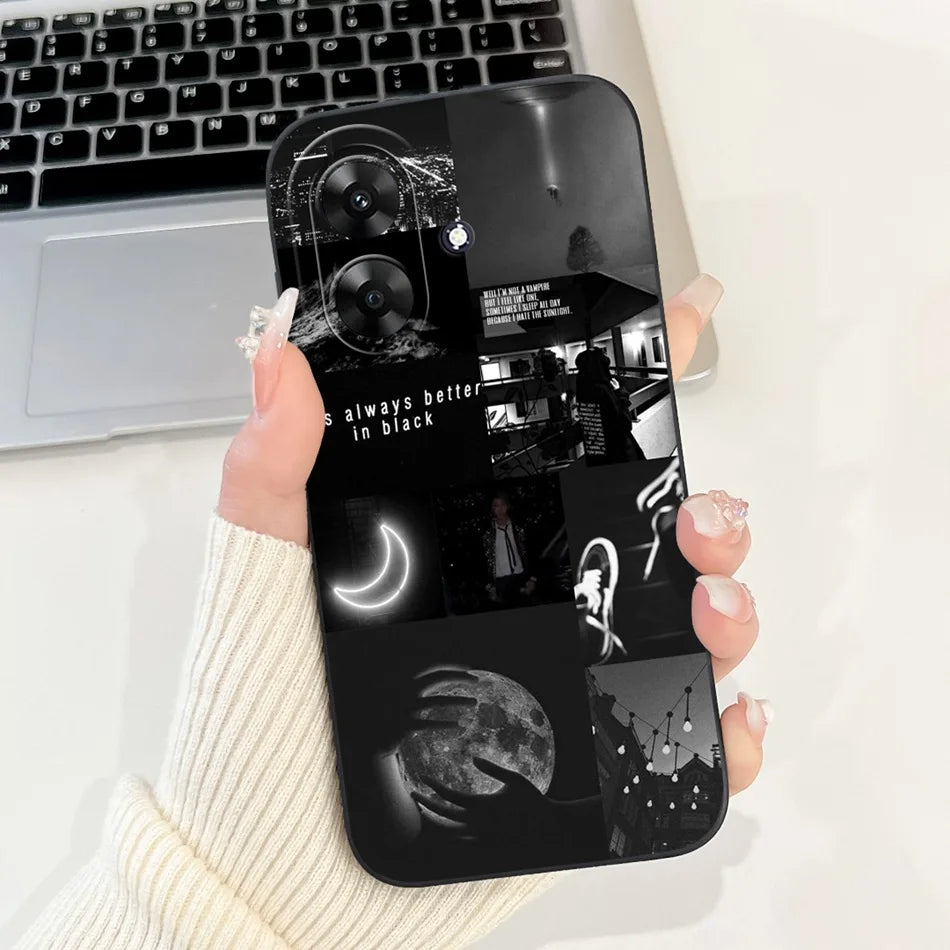 For Realme Note 60 2024 Fashion Moon Pattern Phone Case For Realme Note60 4G Soft Silicone Shockproof Cases