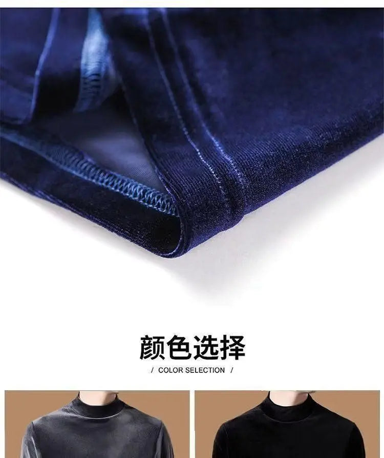 Maglione Uomo Collo Alto Velluto Autunno Inverno - Pullover Elegante