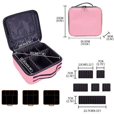 Beauty Case Professionale Impermeabile - Organizer Trucco da Viaggio con Scomparti
