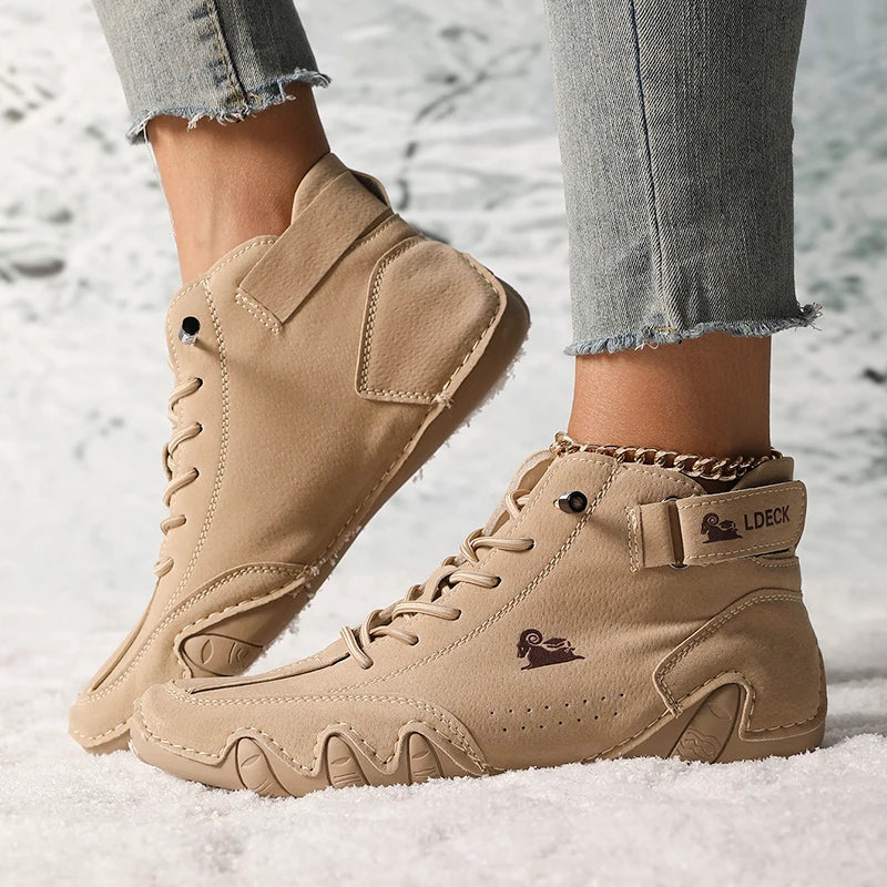 Women's High Top Sneakers Outdoor Casual Walking Boots for Autumn Free Shipping Ankle Boots Fashion Anti Slip Hiking Shoes Woman