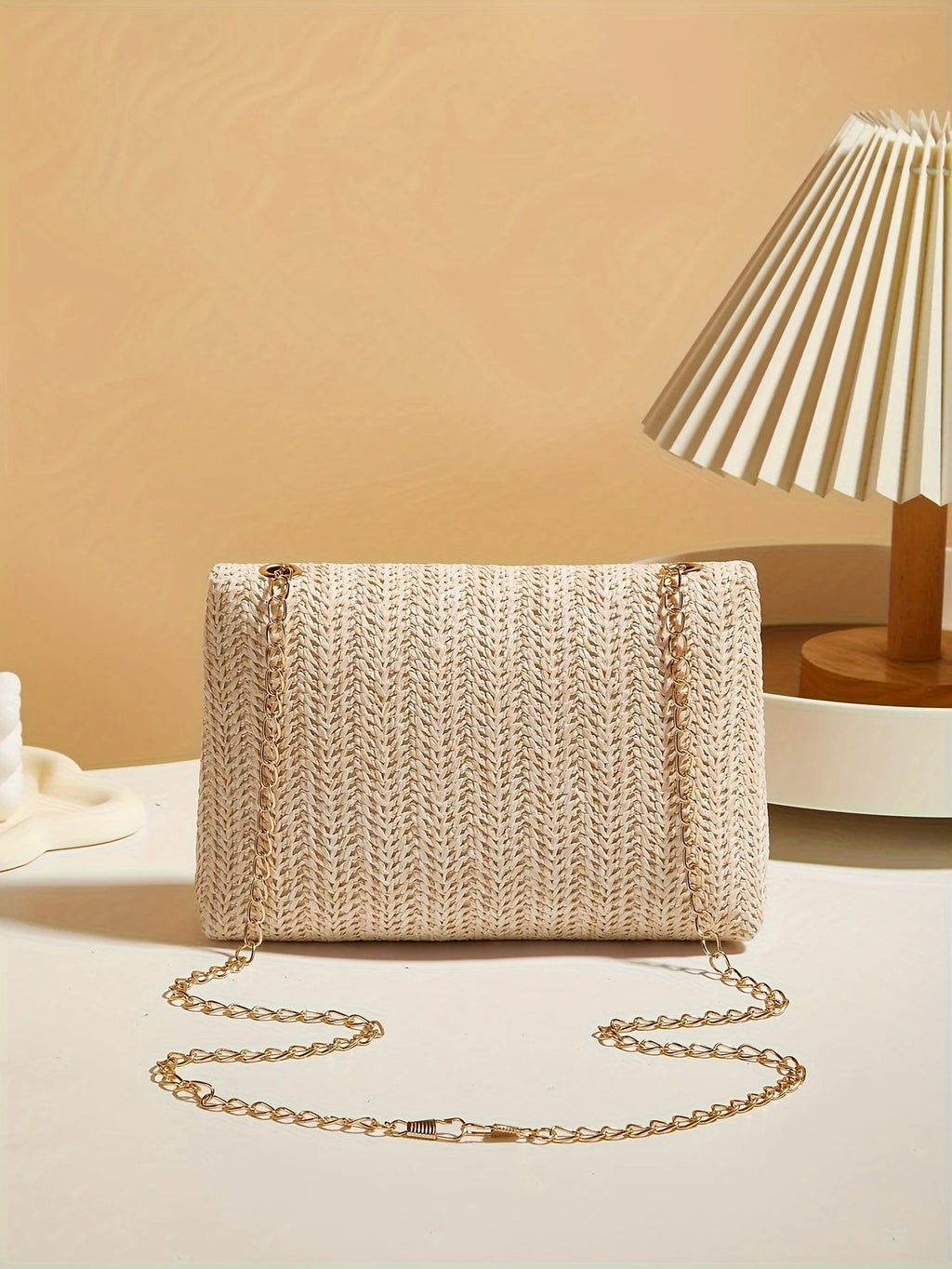 Borsa Paglia Intrecciata Donna - Tracolla Fashion con Chiusura a Lucchetto