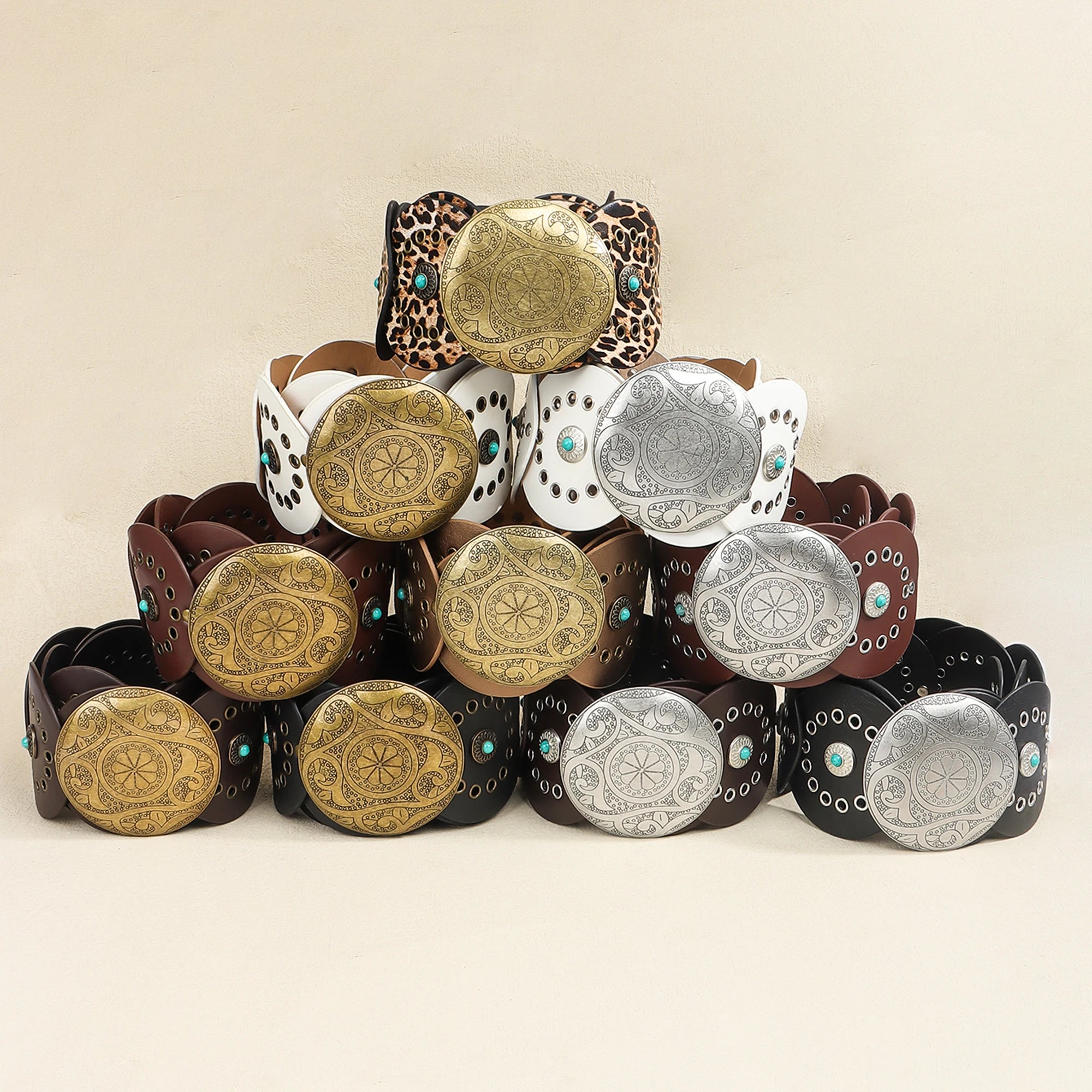 Cintura Vintage Western Boho Chic - Donna con Borchie Stile Y2K Larga