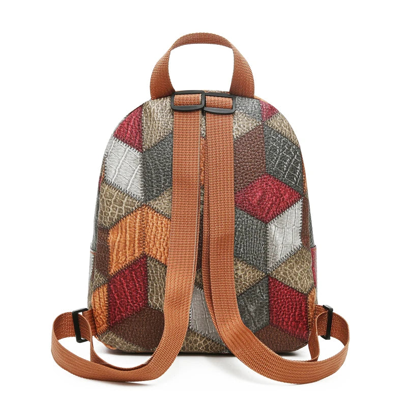 Zaino Casual Patchwork Unisex - Borsa a Spalla Resistente per Viaggio