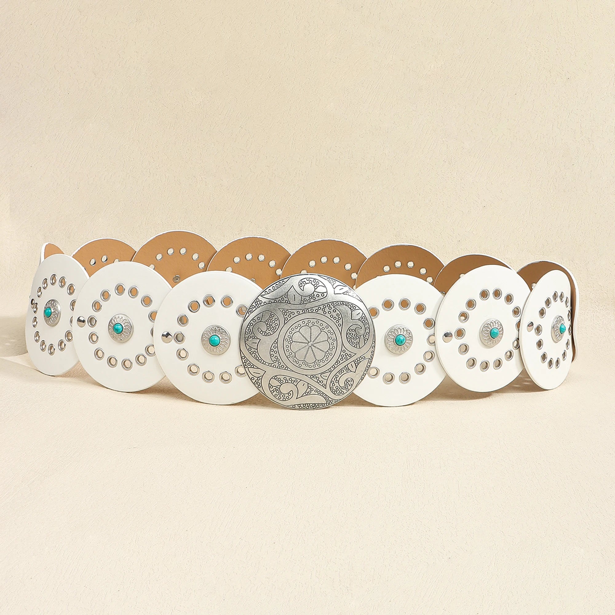 Cintura Vintage Western Boho Chic - Donna con Borchie Stile Y2K Larga