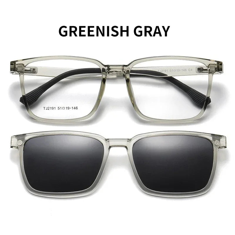 VKYEE Magnetic Clip-On Glasses Driving Polarized Glasses Men's Optical Myopia Glasses Women's Customized Prescription Sunglasses