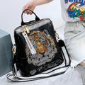 Zaino Donna Fashion con Paillettes - Borsa Scuola in Pelle Morbida per Viaggio