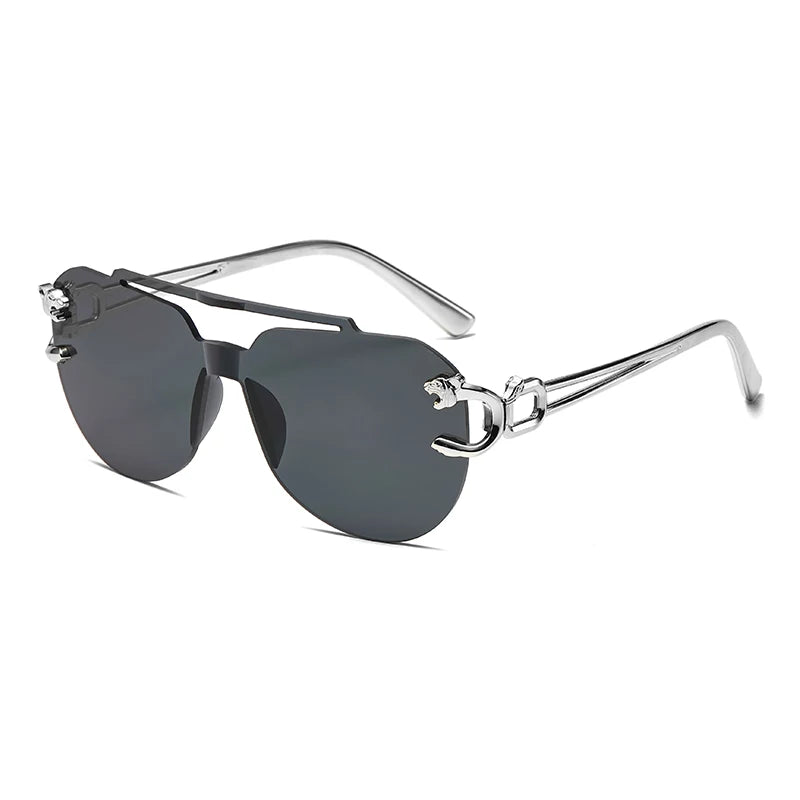 Rimless Pilot Metal Sunglasses Women Men Fashion Luxury Shades Outdoor Driving Sun Glasses Lady Man UV400 Protective Glasses