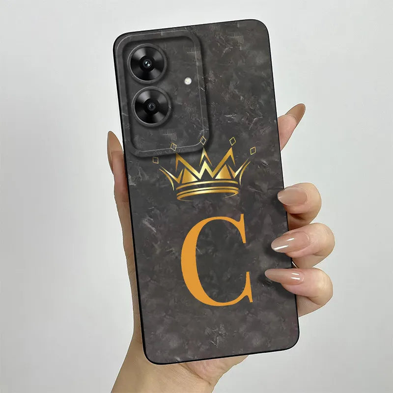 For OPPO Realme Note 60 Case Realme Note60 Phone Case Fashion Crown Letters Camera Lens Protection Anti Drop Silicone Soft Cover