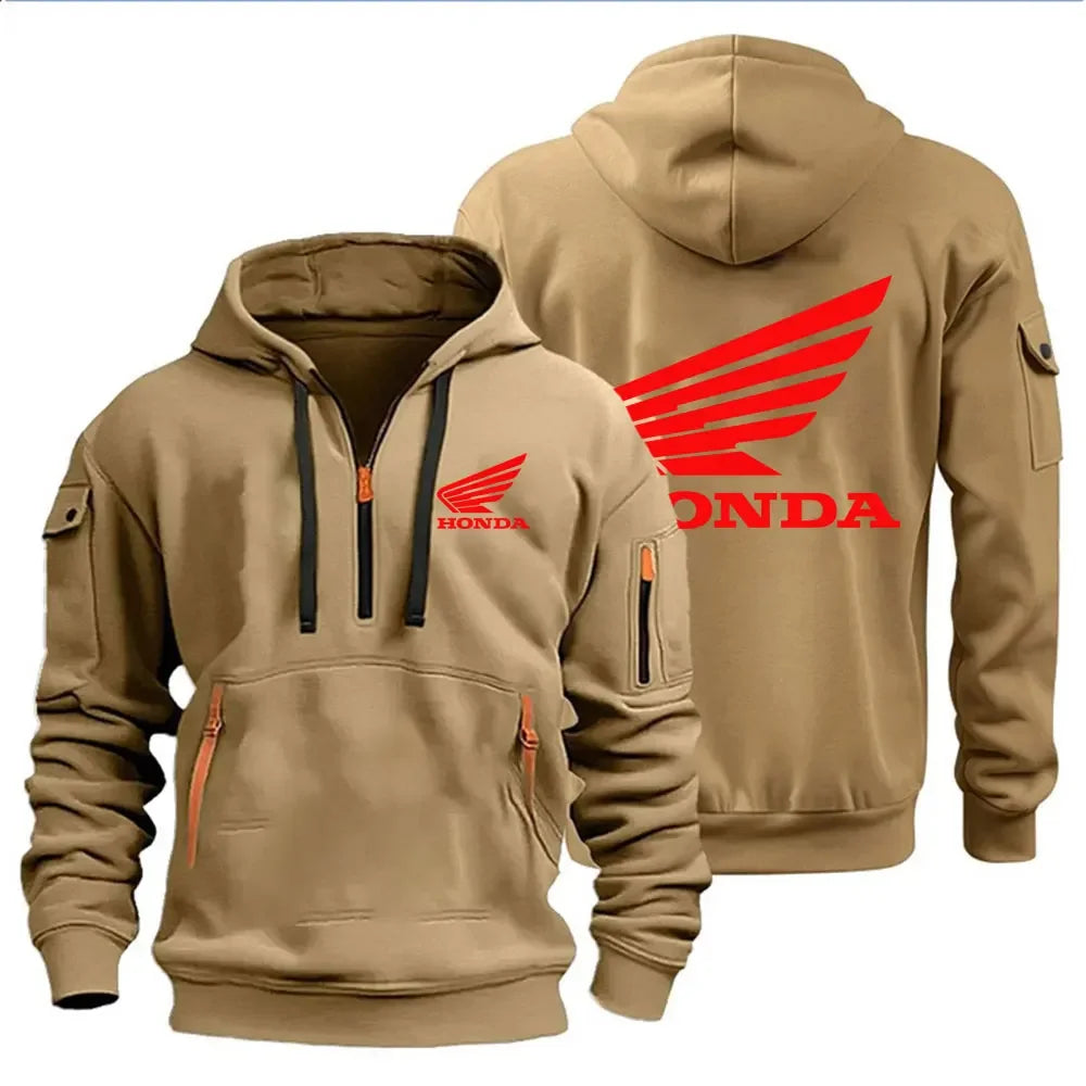 Felpa Uomo con Cappuccio Honda Wings – Pullover Moto Autunno Inverno