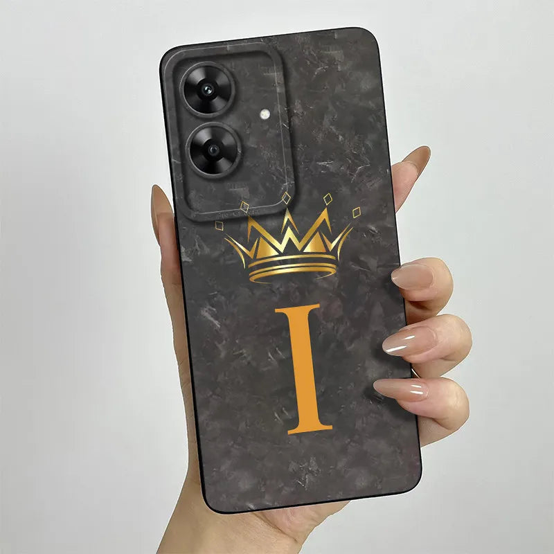 For OPPO Realme Note 60 Case Realme Note60 Phone Case Fashion Crown Letters Camera Lens Protection Anti Drop Silicone Soft Cover