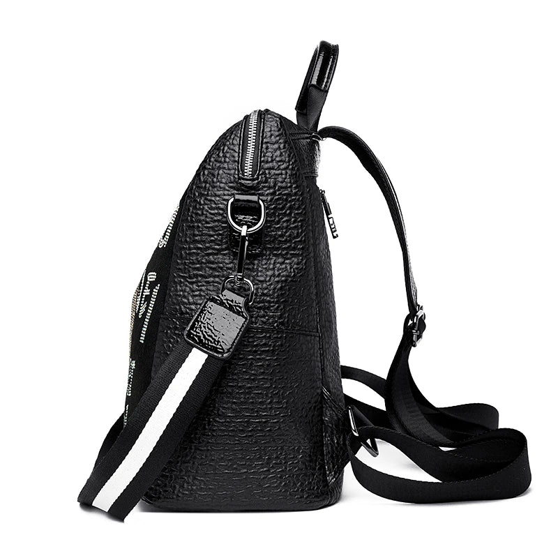 Zaino Donna Design Orsetto con Diamanti - Borsa Scuola Fashion in Pelle