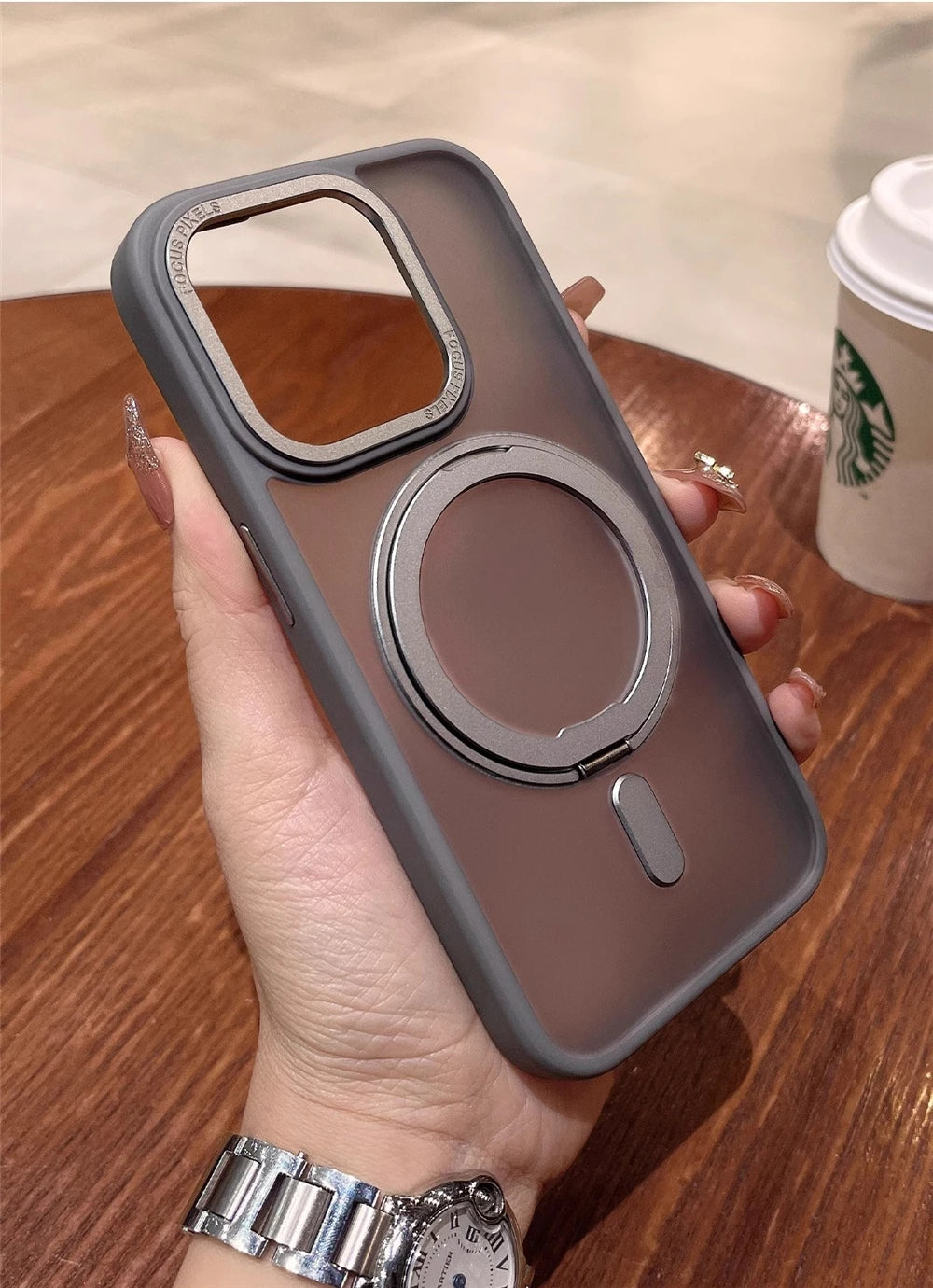 Luxury Rotate Holder Stand Magsafe Magnetic Matte Phone Case For iPhone 17 Air 12 13 14 15 16 Pro Max Protector On 15 Plus Cover