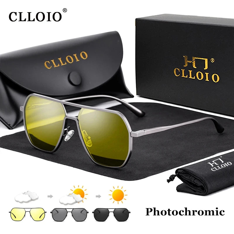 Occhiali da Sole Fotocromatici Polarizzati CLLOIO - Anti-Riflesso Giorno e Notte UV400