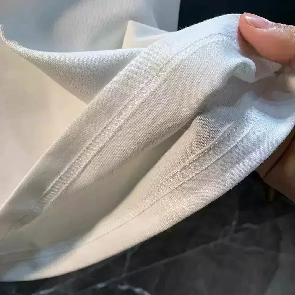 T-shirt Uomo Cotone Manica Corta Casual Tinta Unita Estiva