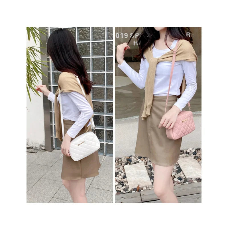 Borsetta a Tracolla Piccola con Nappa e Ricamo - Mini Bag Fashion con Catena