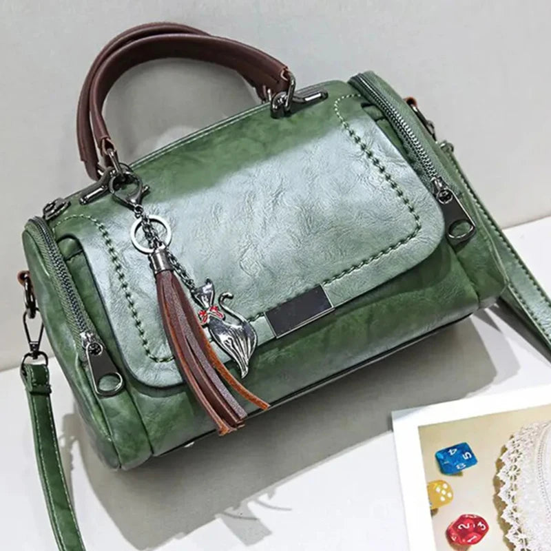 Borsa a Spalla Donna con Nappa - Crossbody Capiente con Zip