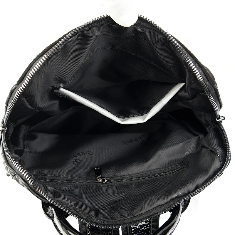 Zaino Donna Grande Capacità con Diamanti Cartoon - Borsa Scuola Fashion