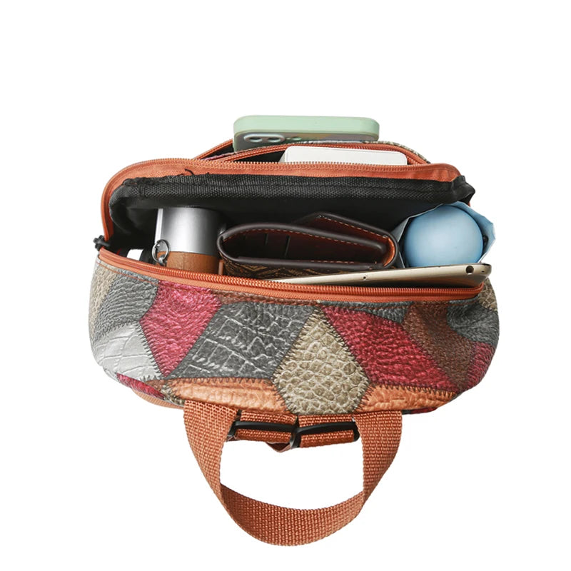 Zaino Casual Patchwork Unisex - Borsa a Spalla Resistente per Viaggio