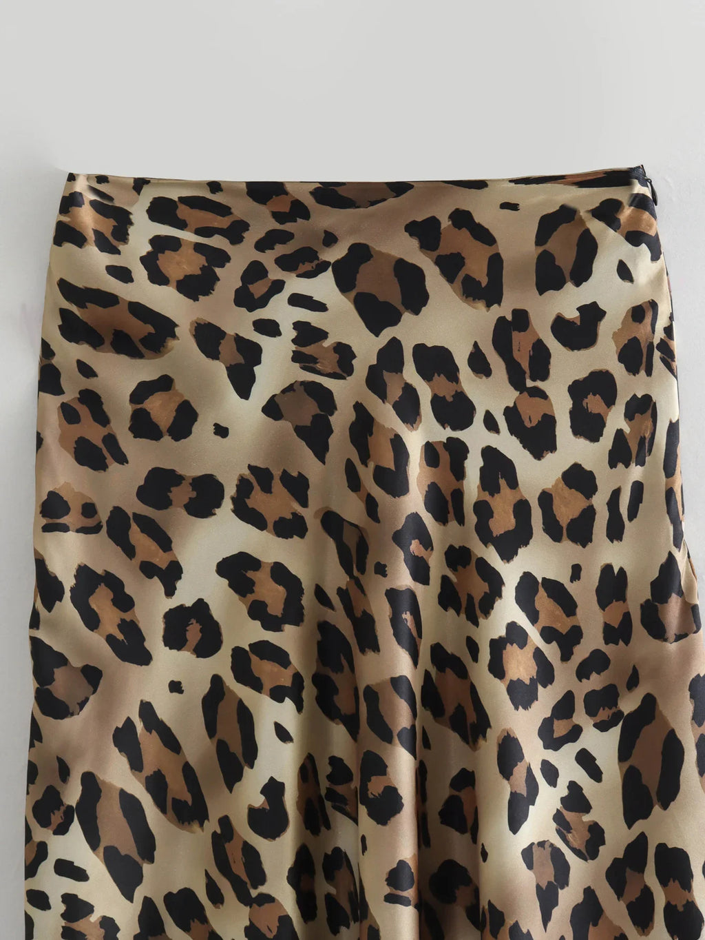 HXAO Women's Skirts Leopard Long Skirts For Women Vintage Satin Animal Print Skirt Woman Fashion High Waist Elegant Midi Skirts
