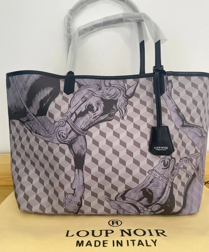Borsa Tote Luxury Retrò con Stampa Animalier - Grande Capacità Multifunzione