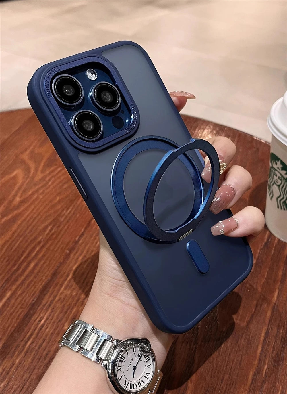 Luxury Rotate Holder Stand Magsafe Magnetic Matte Phone Case For iPhone 17 Air 12 13 14 15 16 Pro Max Protector On 15 Plus Cover