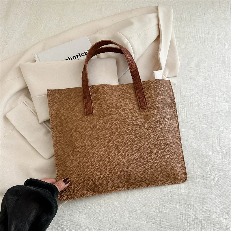 Borsa Tote Donna Retro - Shopper in Pelle PU Grande Capacità